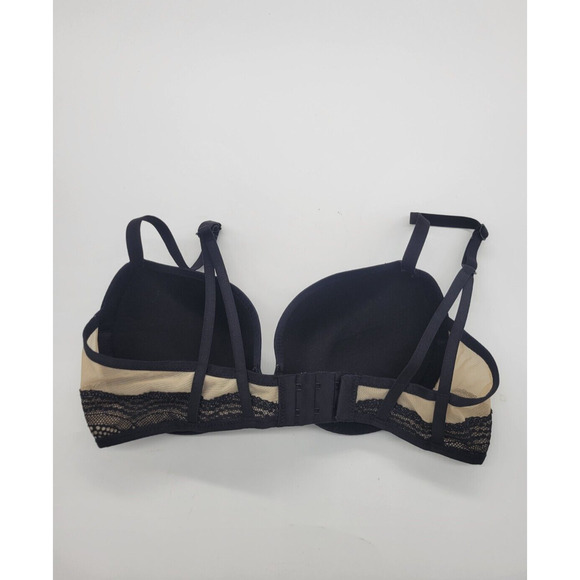 Maidenform Love the Lift Black In Satin Plunge Underwire Push Up Bra Size 32C - Picture 3 of 8